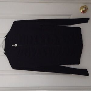 Elegant Black Zippered Women Top XL